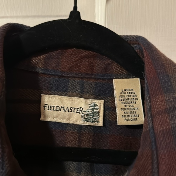 COPY - Vintage Fieldmaster Men's Large Plaid Flannel Button Down Shirt 100% cot… - Picture 3 of 8